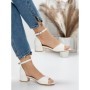 Sandale Dama cu Toc Gros 3HXS65 WHITE | MEI