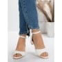 Sandale Dama cu Toc Gros 3HXS65 WHITE | MEI
