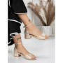 Sandale Dama cu Toc Gros 3HXS65 LIGHT GOLD | MEI
