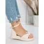 Sandale Dama cu Talpa Joasa 5WL22 BEIGE | MEI