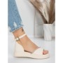 Sandale Dama cu Talpa Joasa 5WL22 BEIGE | MEI