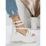 Sandale Dama cu Platforma 5WL9 WHITE | MEI