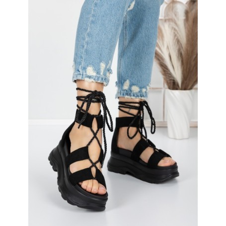 Sandale Dama cu Platforma 5WL26 BLACK | MEI