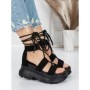 Sandale Dama cu Platforma 5WL26 BLACK | MEI