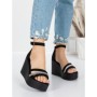 Sandale Dama cu Platforma 5SY15 BLACK | MEI
