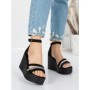 Sandale Dama cu Platforma 5SY15 BLACK | MEI