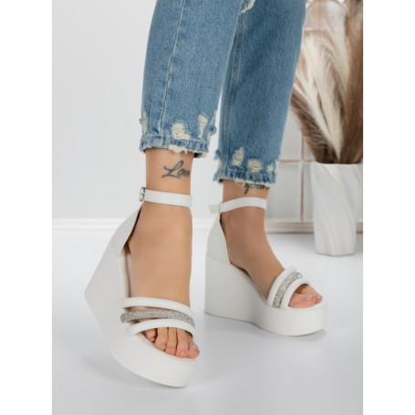Sandale Dama cu Platforma 5SY15 WHITE | MEI