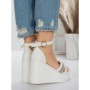 Sandale Dama cu Platforma 5SY15 WHITE | MEI