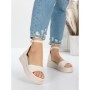 Sandale Dama cu Platforma 5HXS50 BEIGE | MEI