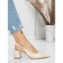 Pantofi cu Toc Gros 5YZ11 BEIGE | MEI