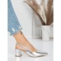 Pantofi cu Toc Gros 5YZ11 SILVER | MEI