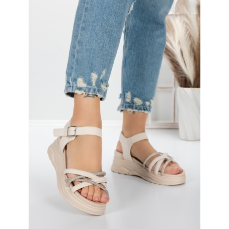 Sandale Dama cu Platforma 3H19 BEIGE | MEI