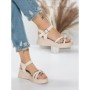 Sandale Dama cu Platforma 3H19 BEIGE | MEI