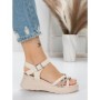 Sandale Dama cu Platforma 3H19 BEIGE | MEI