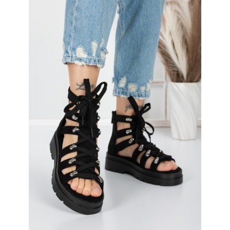 Sandale Dama cu Platforma 5HXS13 BLACK | MEI