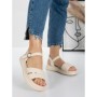 Sandale Dama cu Talpa Joasa 5WL30 BEIGE | MEI