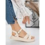 Sandale Dama cu Talpa Joasa 5WL30 BEIGE | MEI