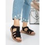 Sandale Dama cu Talpa Joasa 5XJ53 BLACK | MEI