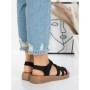 Sandale Dama cu Talpa Joasa 5XJ53 BLACK | MEI