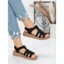 Sandale Dama cu Talpa Joasa 5XJ53 BLACK | MEI