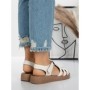 Sandale Dama cu Talpa Joasa 5XJ53 WHITE | MEI