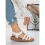 Sandale Dama cu Talpa Joasa 5XJ53 WHITE | MEI