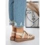 Sandale Dama cu Talpa Joasa 5XJ53 BEIGE | MEI