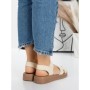 Sandale Dama cu Talpa Joasa 5XJ55 BEIGE | MEI