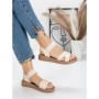 Sandale Dama cu Talpa Joasa 5XJ55 BEIGE | MEI
