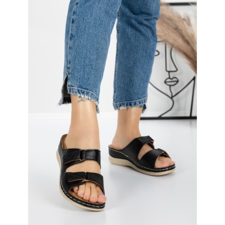 Papuci Dama cu Talpa Joasa 5GZ35 BLACK | MEI