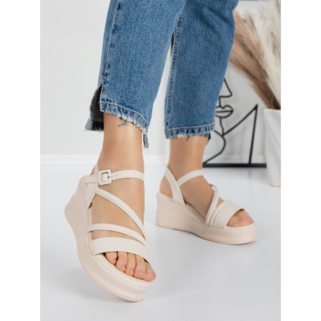 Sandale Dama cu Platforma 5LM1 BEIGE | MEI