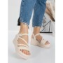 Sandale Dama cu Platforma 5LM1 BEIGE | MEI