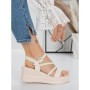 Sandale Dama cu Platforma 5LM1 BEIGE | MEI