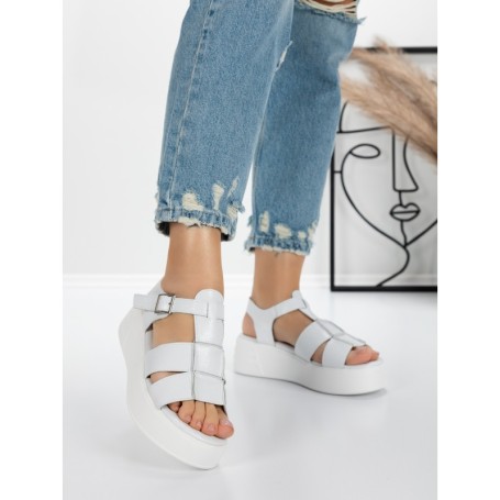 Sandale Dama cu Platforma 5GZ11 WHITE | MEI