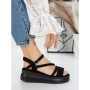 Sandale Dama cu Platforma 5H18 BLACK | MEI