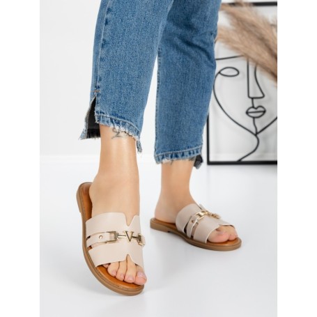 Papuci Dama cu Talpa Joasa 5PT8 BEIGE | MEI