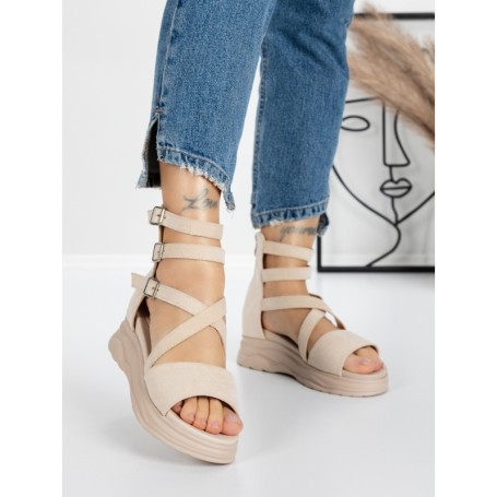 Sandale Dama cu Platforma 3H20 BEIGE | MEI