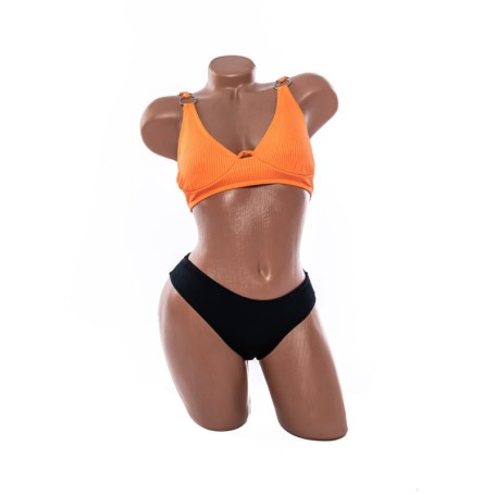 Costum de baie dama F118 PORTOCALIU-NEGRU | MEINA