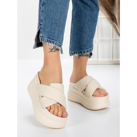 Papuci Dama cu Platforma 8325 BEIGE | MEI