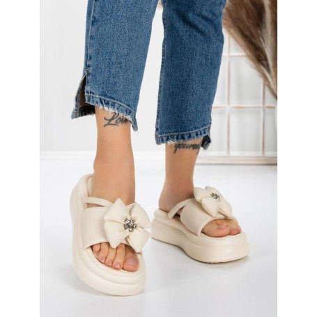 Papuci Dama cu Platforma 8570 BEIGE | MEI
