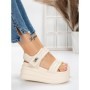 Sandale Dama cu Platforma 8577 BEIGE | MEI