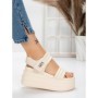 Sandale Dama cu Platforma 8577 BEIGE | MEI