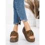 Papuci Dama cu Platforma 8587 BROWN | MEI