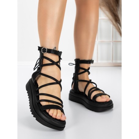 Sandale Dama cu Talpa Joasa 3AW301 BLACK | MEI