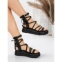 Sandale Dama cu Talpa Joasa 3AW301 BLACK | MEI