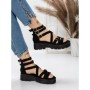 Sandale Dama cu Talpa Joasa 5HXS15 BLACK | MEI