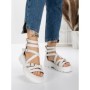 Sandale Dama cu Talpa Joasa 5HXS15 WHITE | MEI