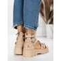 Sandale Dama cu Talpa Joasa 5HXS15 BEIGE | MEI