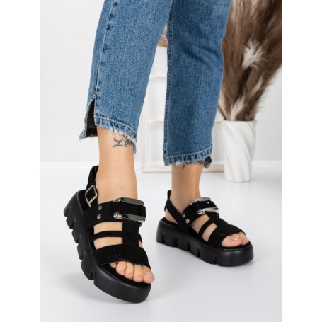 Sandale Dama cu Talpa Joasa 5HXS18 BLACK | MEI