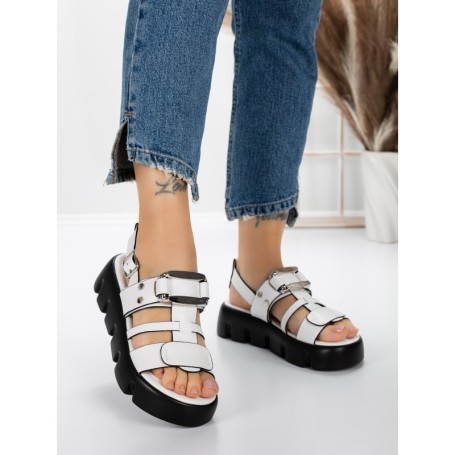 Sandale Dama cu Talpa Joasa 5HXS18 WHITE | MEI